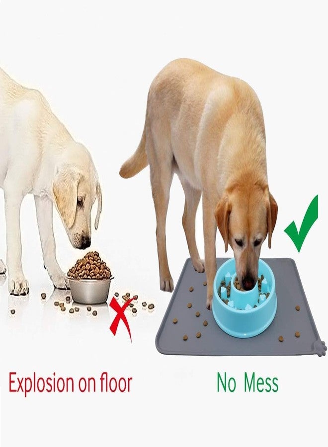Kyraton Silicone Pet Feeding Mat, Waterproof Dog and Cat Food Mat with Raised Edges, Water Bowl Placemats, Prevent Spill - Image 4
